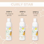 Curly Star Liquid Gel | Pretty Curly Girl | Curly girl method approved | Vegan curly hair products | Krullen | Krullend haar | Krullen gel voor kinderen | Kindvriendelijke styling gel voor zachte en gedefinieerde krullen | Curly hair gel for kids | Curly girl approved
