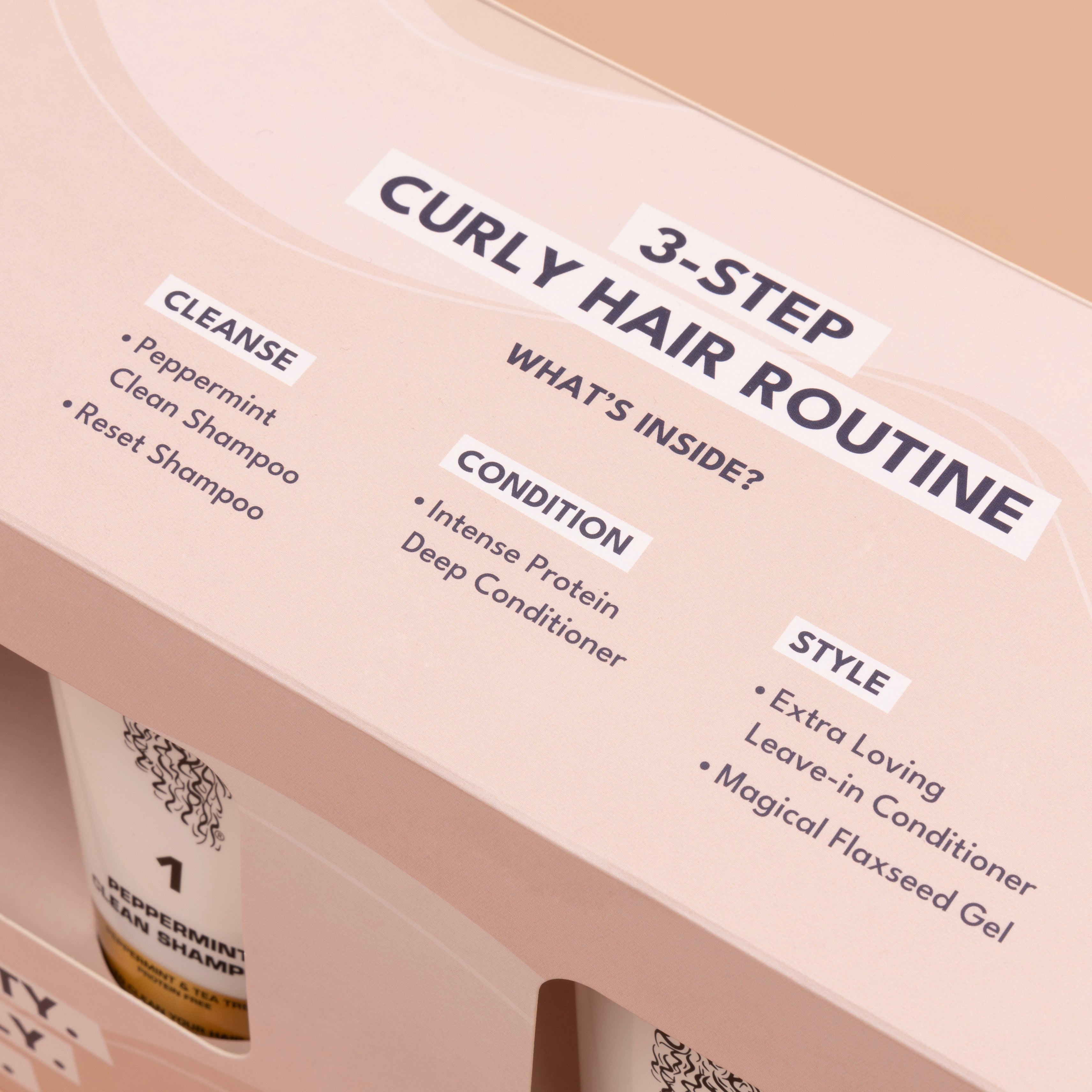Starter Set Gift Box Proteïne | Pretty Curly Girl | Curly girl method approved | Vegan curly hair products | Krullen | Krullend haar | Cadeau voor krullen met proteïne | Starter gift set for strong, healthy and defined curls | Curly girl approved